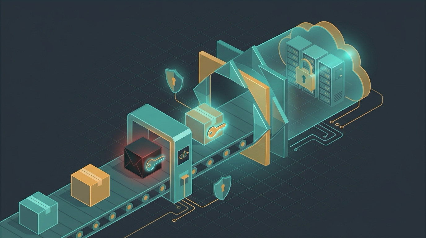 Malicious code inheriting a key badge and bridging into a private VPC