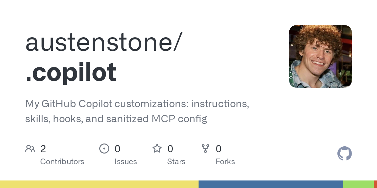 GitHub preview for the austenstone Copilot customizations repository